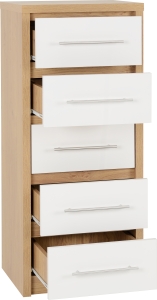 Image: 7091 - Seville 5 Drawer Chest - White